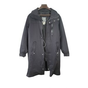 Descente Long Trench Ski Coat Size 4 + Inside Removable Liner Jacket Black